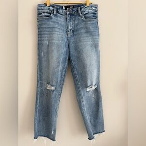 Kut From the Kloth Rachel Fab Ab Mom Jean High Rise Distressed Frayed Hem 8